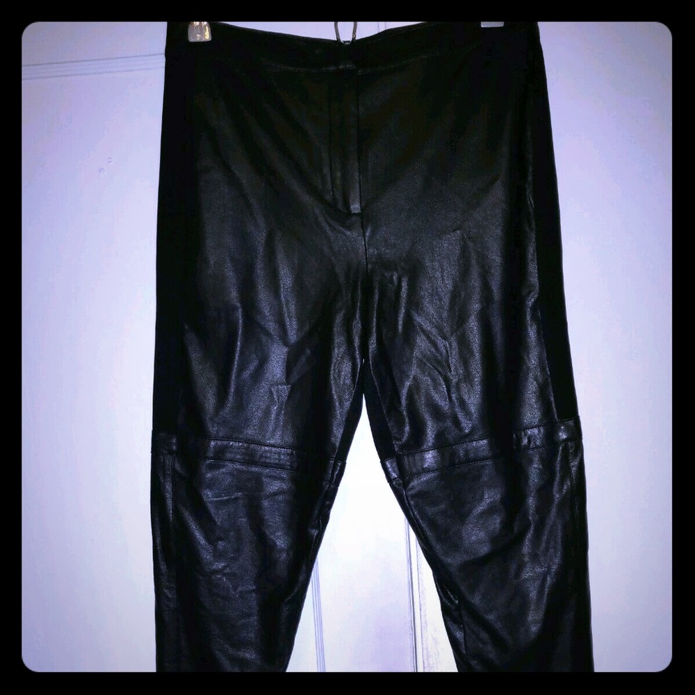 BCBG Max Azria Black Faux Leather pants medium